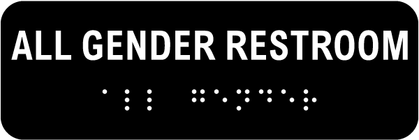 All Gender Restroom Sign with Braille