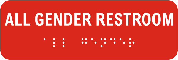 All Gender Restroom Sign with Braille