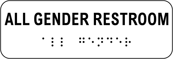All Gender Restroom Sign with Braille
