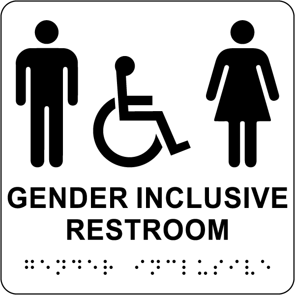 Gender Inclusive Accessible Restroom Sign with Braille