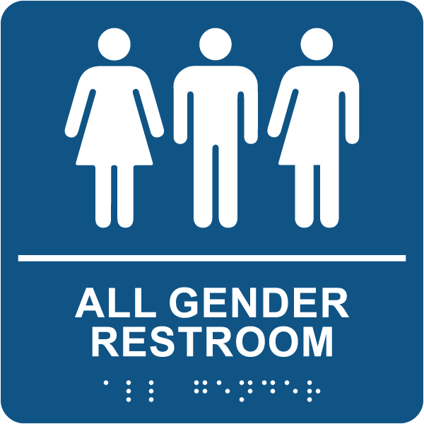 All Gender Restroom Sign with Braille