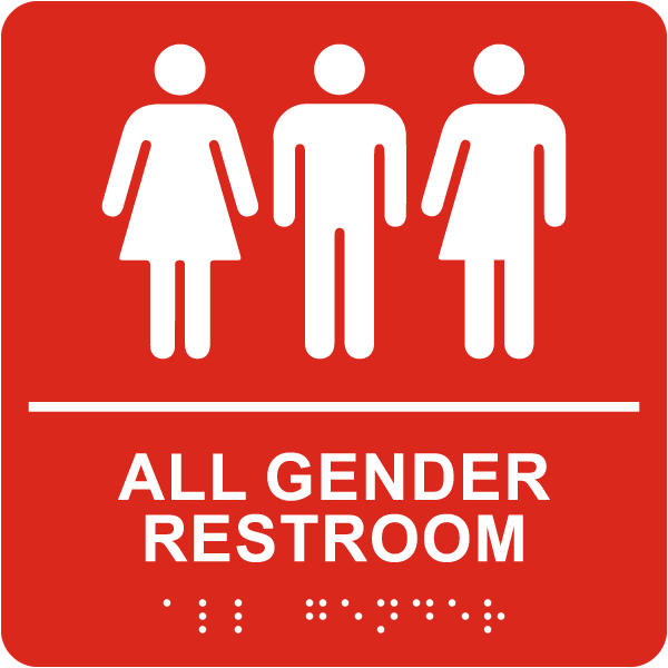 All Gender Restroom Sign with Braille