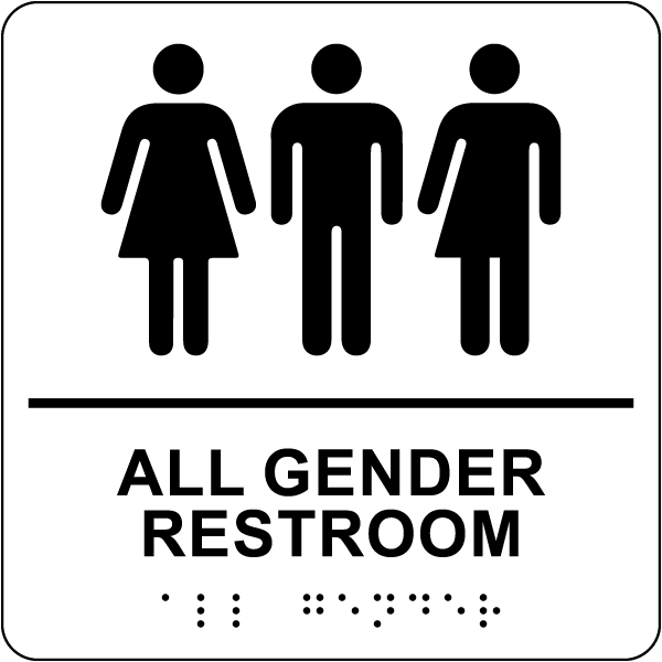 All Gender Restroom Sign with Braille