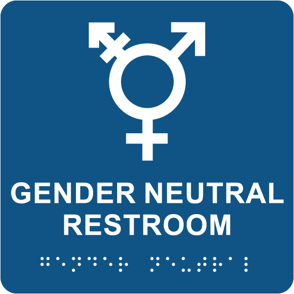 Gender Neutral Restroom Sign with Braille