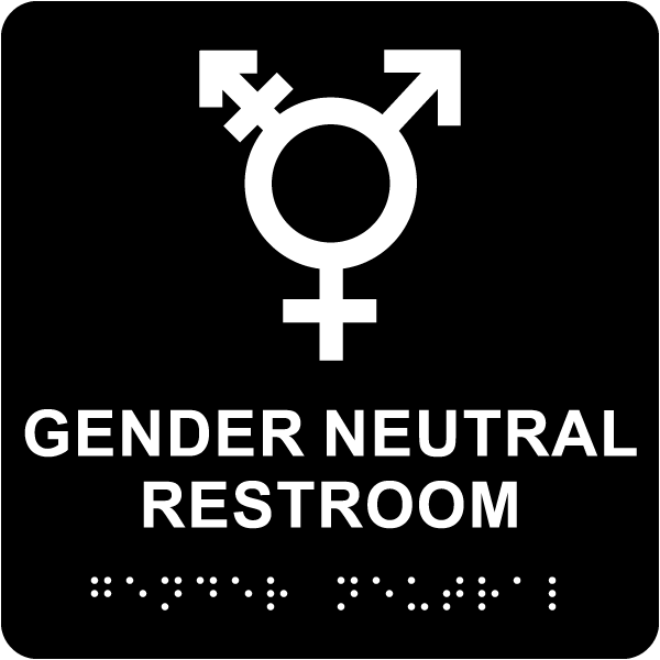 Gender Neutral Restroom Sign with Braille