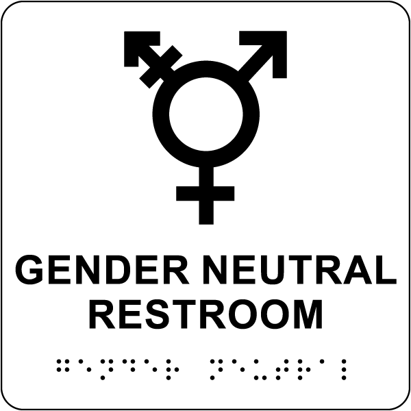 Gender Neutral Restroom Sign with Braille