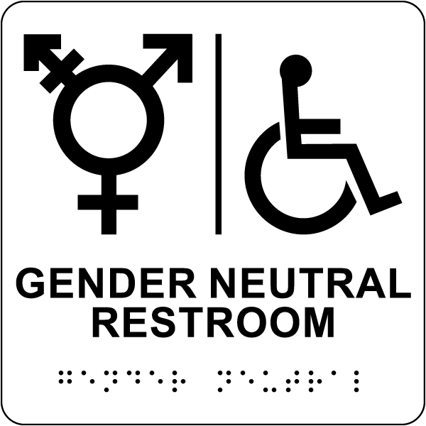 Gender Neutral Accessible Restroom Sign with Braille
