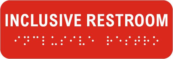 Inclusive Restroom Sign with Braille
