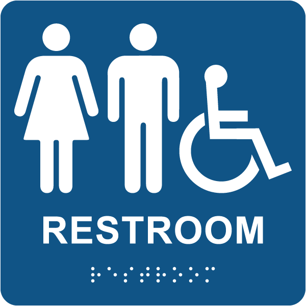 Unisex Accessible Restroom Sign with Braille