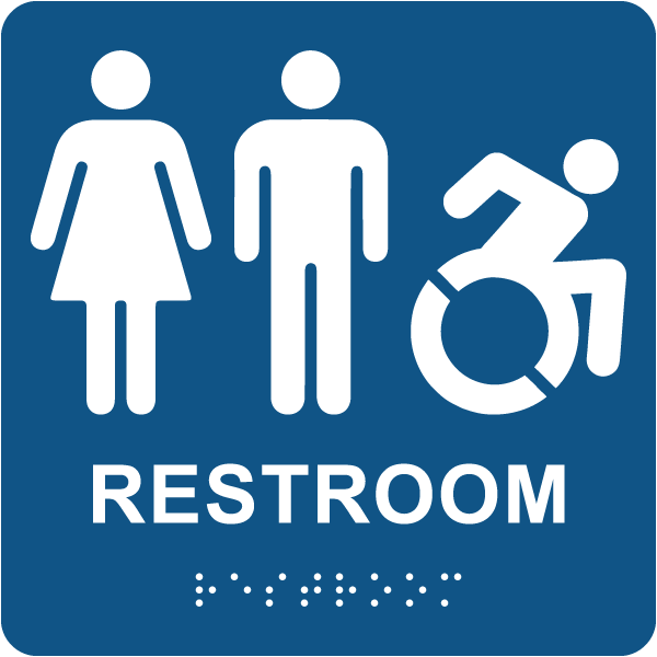 NY Unisex Accessible Restroom Sign with Braille