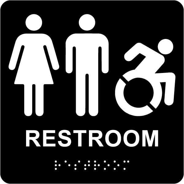 NY Unisex Accessible Restroom Sign with Braille