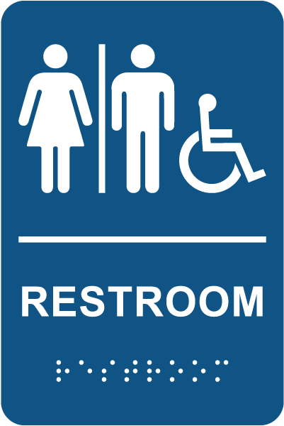 Unisex Accessible Restroom Sign with Braille