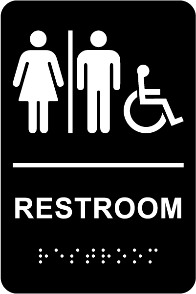 Unisex Accessible Restroom Sign with Braille