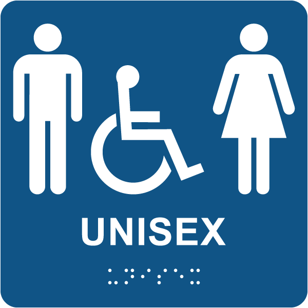 Unisex Accessible Restroom Sign with Braille