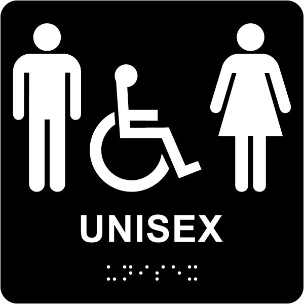 Unisex Accessible Restroom Sign with Braille