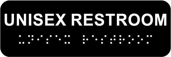 Unisex Restroom Sign with Braille