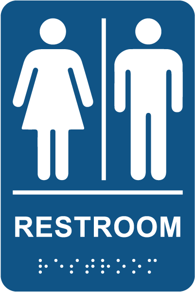 Unisex Restroom Sign with Braille