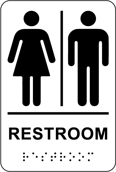 Unisex Restroom Sign with Braille