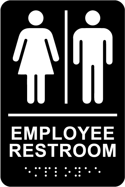 Unisex Employee Restroom Sign with Braille