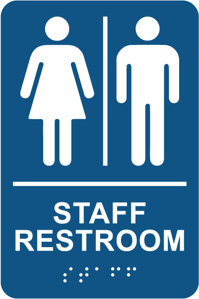 Unisex Staff Restroom Sign with Braille