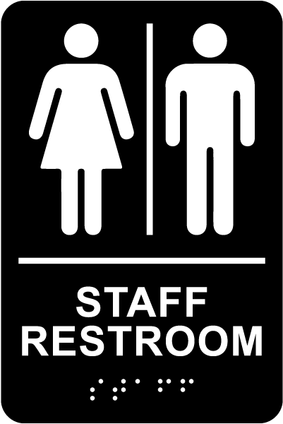 Unisex Staff Restroom Sign with Braille