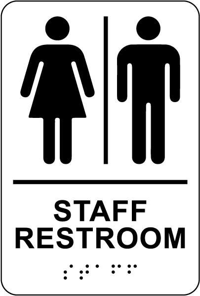 Unisex Staff Restroom Sign with Braille