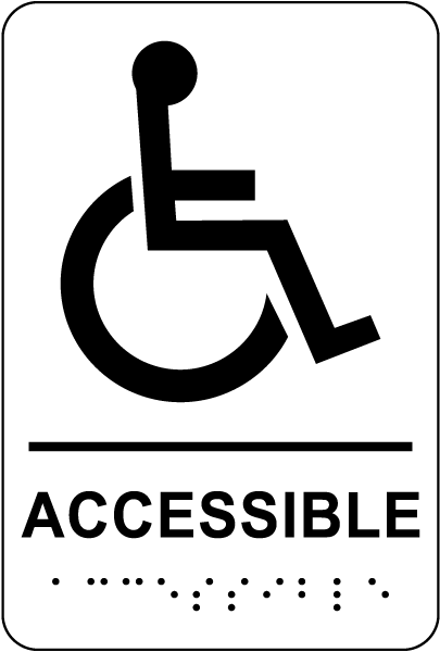 Accessible Restroom Sign with Braille