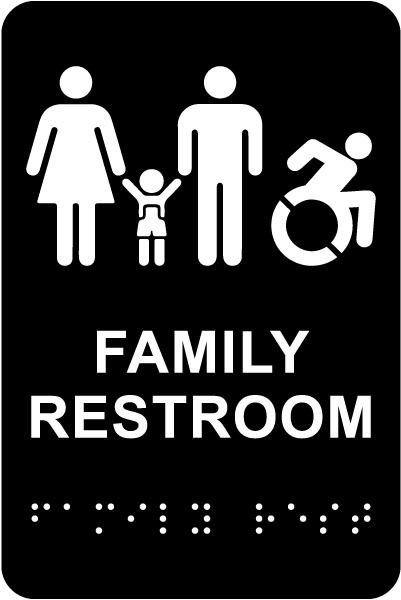 NY Family Accessible Restroom Sign with Braille