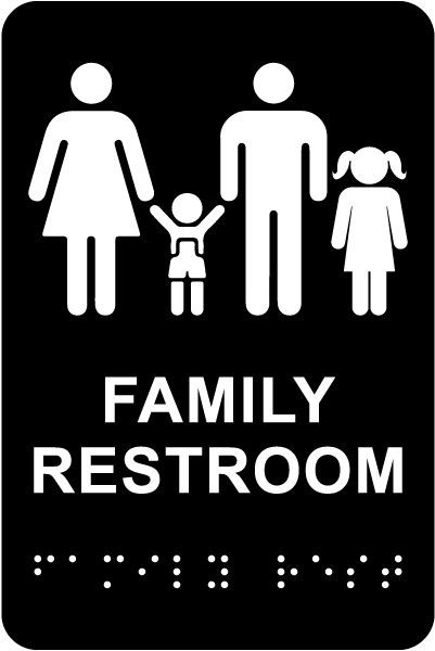 Family Restroom Sign with Braille