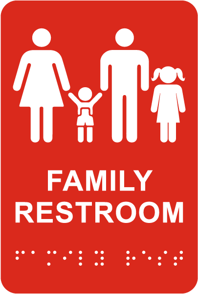 Family Restroom Sign with Braille