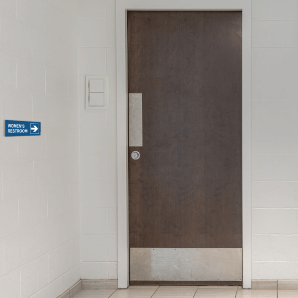 Directional Women Restroom Sign