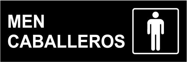 Bilingual Men Restroom Sign