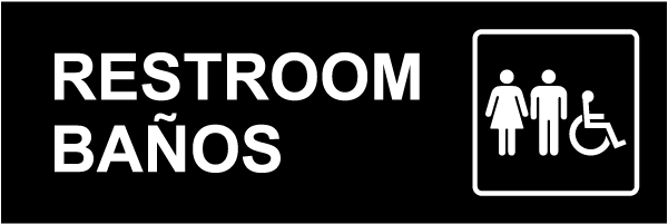 Bilingual Unisex Accessible Restroom Sign