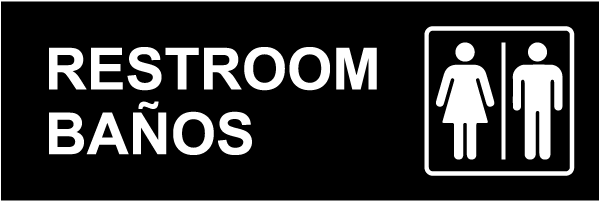 Bilingual Unisex Restroom Sign