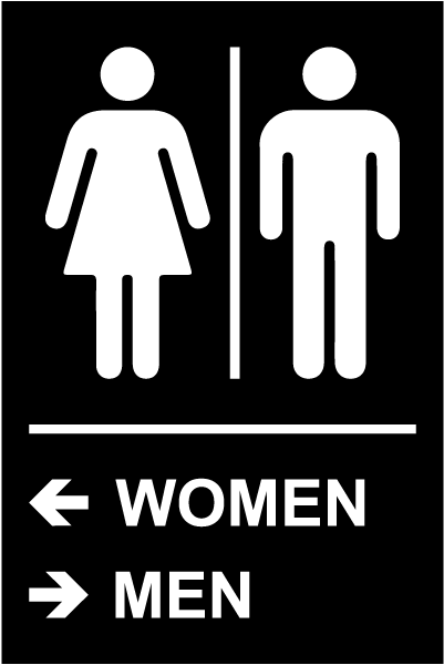 Directional Unisex Restroom Sign