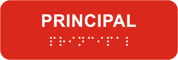 Principal Sign with Braille