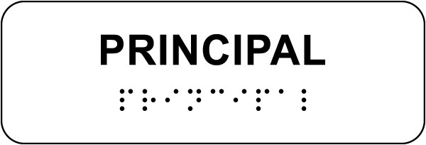 Principal Sign with Braille