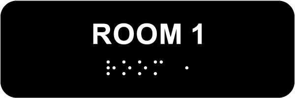 Room 1 Sign with Braille