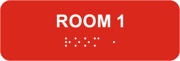 Room 1 Sign with Braille