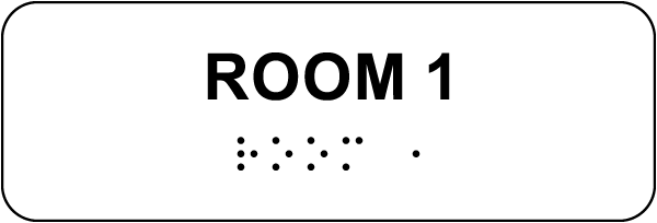 Room 1 Sign with Braille