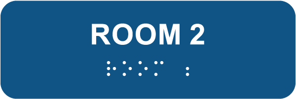 Room 2 Sign with Braille