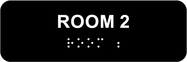 Room 2 Sign with Braille