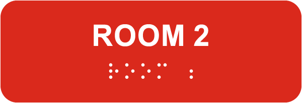 Room 2 Sign with Braille