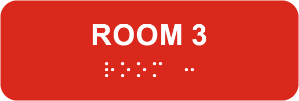 Room 3 Sign with Braille