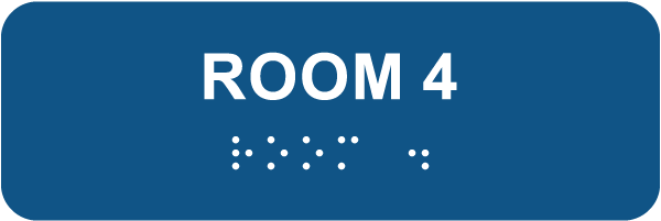 Room 4 Sign with Braille
