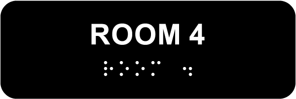 Room 4 Sign with Braille