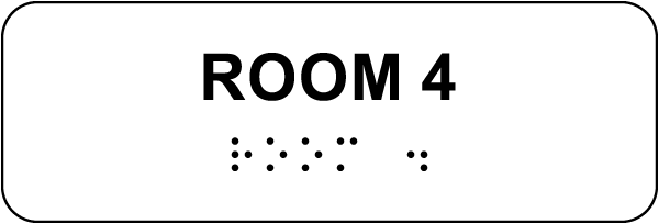 Room 4 Sign with Braille