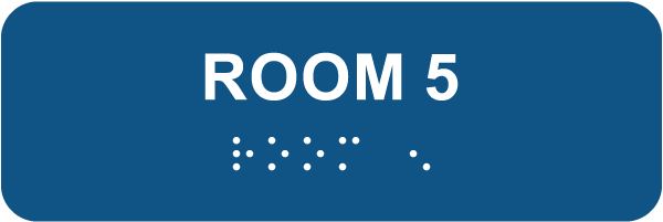 Room 5 Sign with Braille
