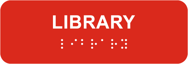 Library Sign with Braille