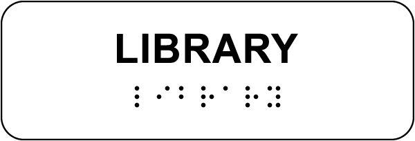 Library Sign with Braille